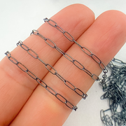 Black Rhodium Sterling Silver Paperclip Chain